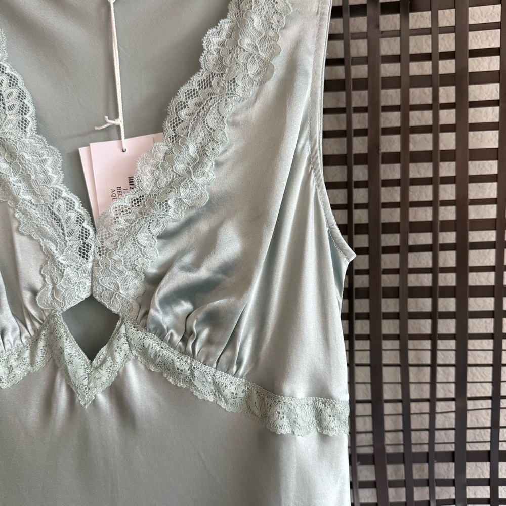 Reformation Light Blue Lace Trim Mini Dress - Picture 8 of 12